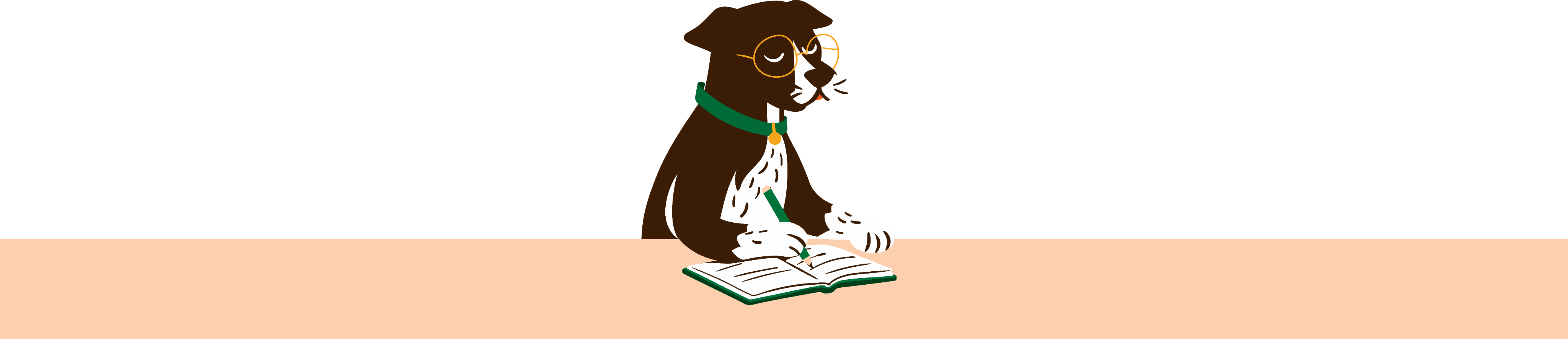 Perro Pawsitive escribiendo el plan de alimentación